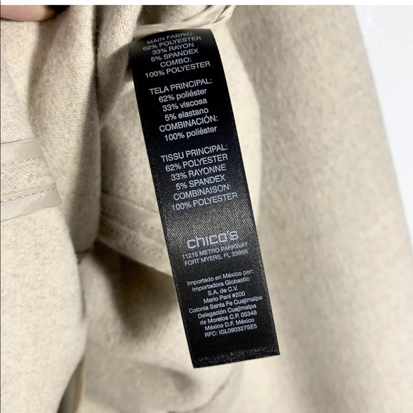 New Chico's Black Label size 2 Sandy Beige Boxy - Picture 7 of 8